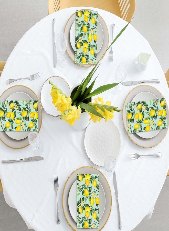 JarThenaAMCS 100Pcs Lemon Guest Napkins Summer Fruit Disposable Napkins Watercolor Hand Towel Paper Napkins for Bathroom Birthday Holiday Party Supplies Table Decor - Image 5